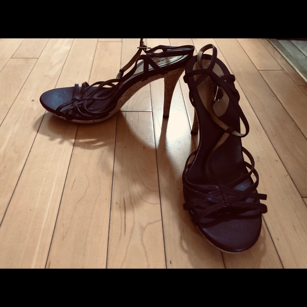 2/$30 Nuance Aubergine Cork Base Sandals